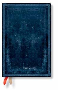 Agenda 2025 13 Meses / Tinta Azul Liso - Colección Cuero Antiguo / Mini