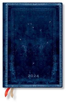 Agenda 2024 12 meses / Tinta Azul - Colección Cuero Antiguo / Midi