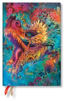 Agenda 2024 12 meses / Dragón cromático - Colección Android Jones / Midi / Flexi