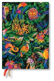 Agenda 2024 12 meses / Canción de la Jungla - Colección Laurel Burch / Midi / Flexi
