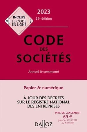 Code des sociétés - Annoté & commenté