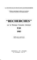 Recherches sur la musique francaise classique Vol. 21