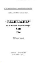 Recherches sur la musique francaise classique Vol. 22