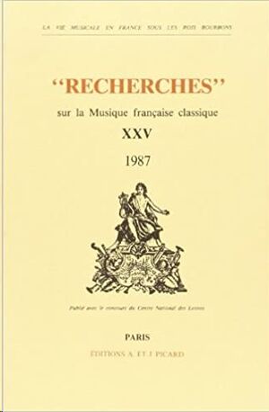 Recherches sur la musique francaise classique Vol. 25