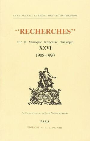 Recherches sur la musique francaise classique Vol. 26