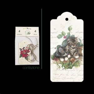 Etiquetas de regalo (4 uds.) - Pack Gattini